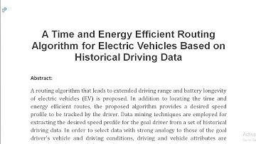 A Time and Energy Efficient Routing Algorithm for Electric Vehicles Based on Historical Driving Data