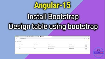 Using Bootstrap with Angular-15 | Design table using bootstrap in angular