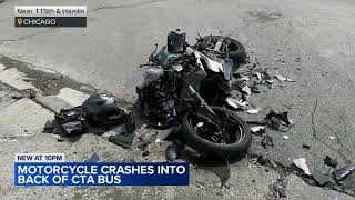 Motorcyclist seriously injured after crashing into CTA bus on South Side, Chicago police say