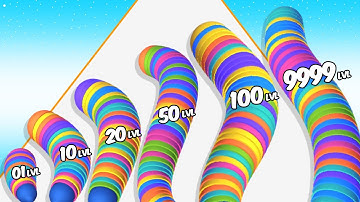 Sluggy Run 3D - Level Up Sluggy Snake Max Level ASMR Gameplay Walkthrough PRO Mobile (Snake Run 3D)