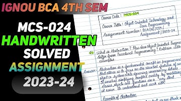 MCS-024 Handwritten Solved Assignment 2023-24 || IGNOU BCA 4th Semester Handwritten Assignment 2023