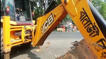 JCB Vs Big Tree  Powerful  Pushing  Down A Big Tree .JCB VIDEO