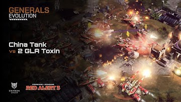 Red Alert 3 [Generals Evolution Mod] - China Tank vs 2 GLA Toxin Brutal AI
