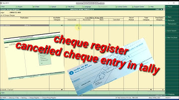 cancel cheque entry in tally erp 9 , cheque register in tally , pdc managment , bank management