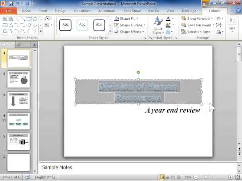 PowerPoint 2010 Add a Special Text Effect
