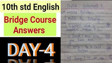 10th class bridge course (setu abhyaskram) English Day 4 (statement 4) #bridgecourse