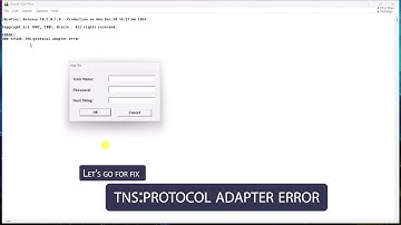 TNS:Protocol Adapter Error | Oracle SQL plus | Bestech