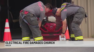 Faulty flood light causes fire, evacuates Greer church during service