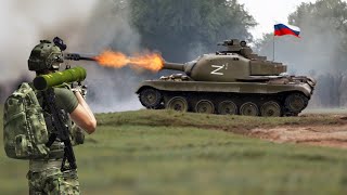 Russian T-72 tank turret blown up after being hit an Ukranian RPG-7 | Russian Convoy ambushed by UA