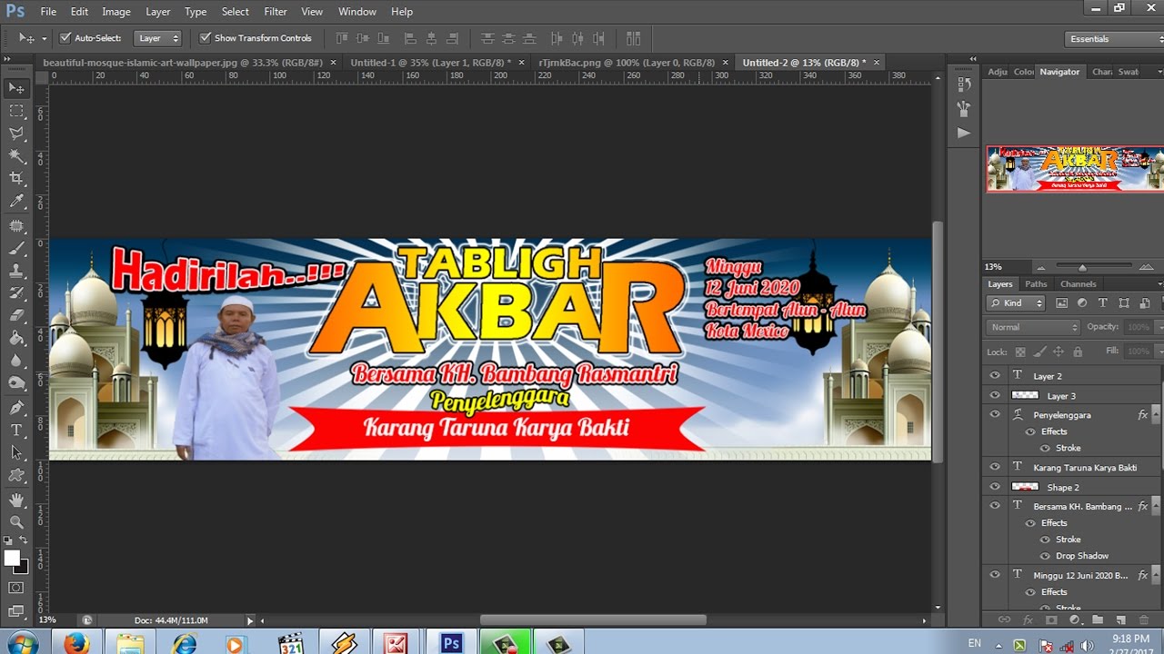 Cara Buat Banner Dengan  Photoshop  desain  spanduk  kreatif