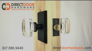 Emtek Windsor Crystal Knob with Style 3 Rosette in Flat Black