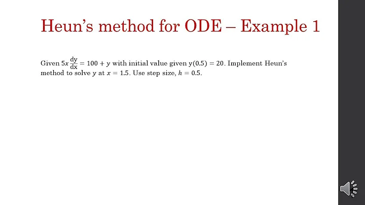 6.1.1 Heun's Method in solving ODE - Example 1 - DayDayNews