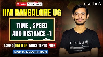 IIM B UG Admission Test Live – Time, Speed and Distance - 1 | IIM B UG Entrance Examination session