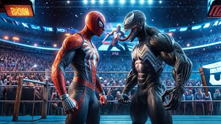 Spider-Man vs. Venom: Web-Slinging Showdown in the WWE Ring #avengers #marvel #spiderman