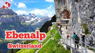 Switzerland Appenzell Ebenalp, Aeschner Cliff Restaurant, Schaefler Ridge; Seealpsee