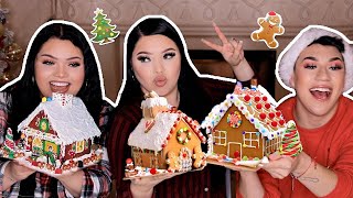 DECORATING GINGERBREAD HOUSES w/ Karina & Peter! | *disaster*