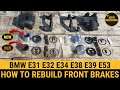 How to rebuild brakes BMW E38 740i E39 540i E31 E32 E34 E46 caliper piston seal change M60 M62 m62tu