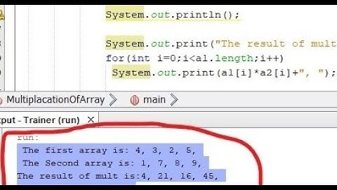 Write a Java program to multiply corresponding elements of two arrays of integers
