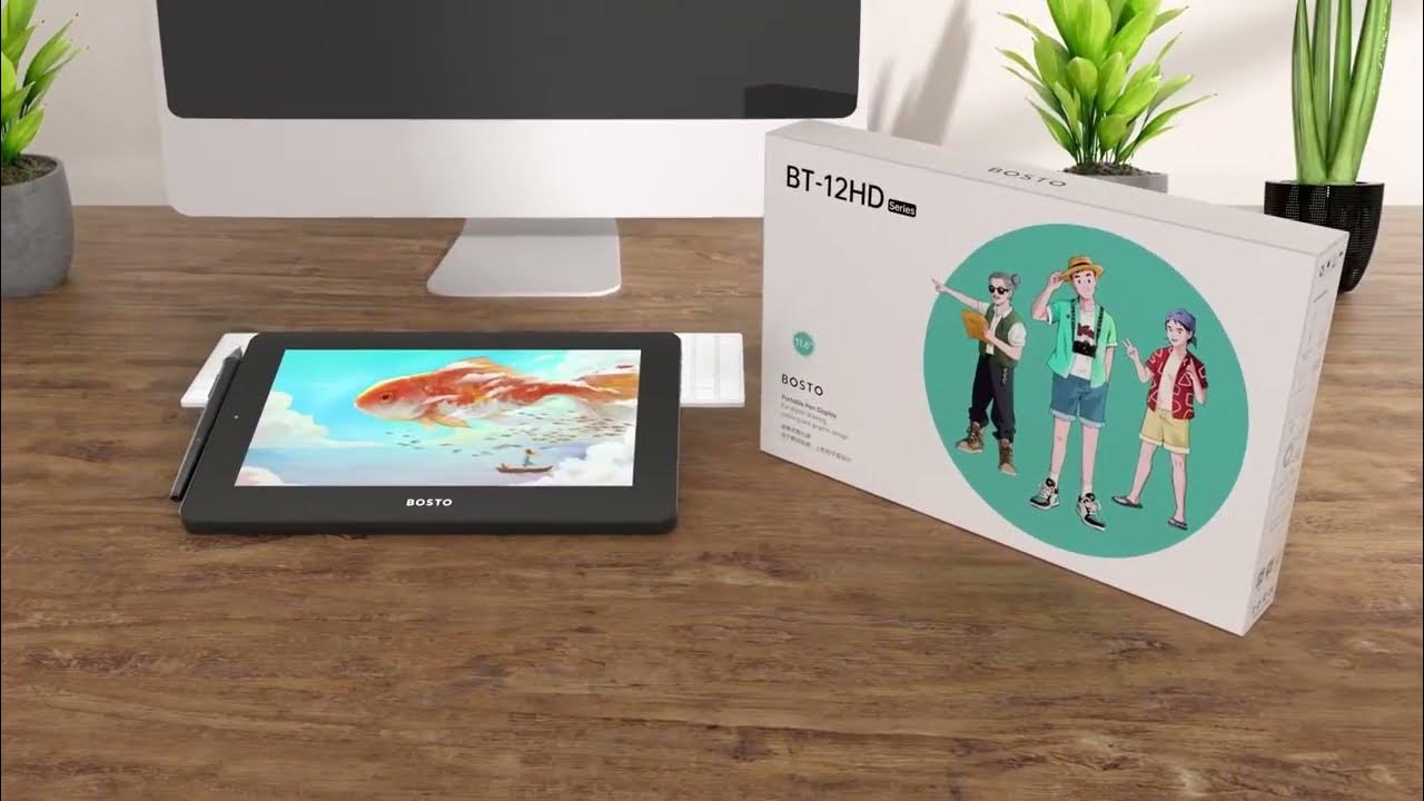 BOSTO 12HD-A H-IPS LCD Graphics Drawing Tablet Monitor 11.6 Inch - YouTube