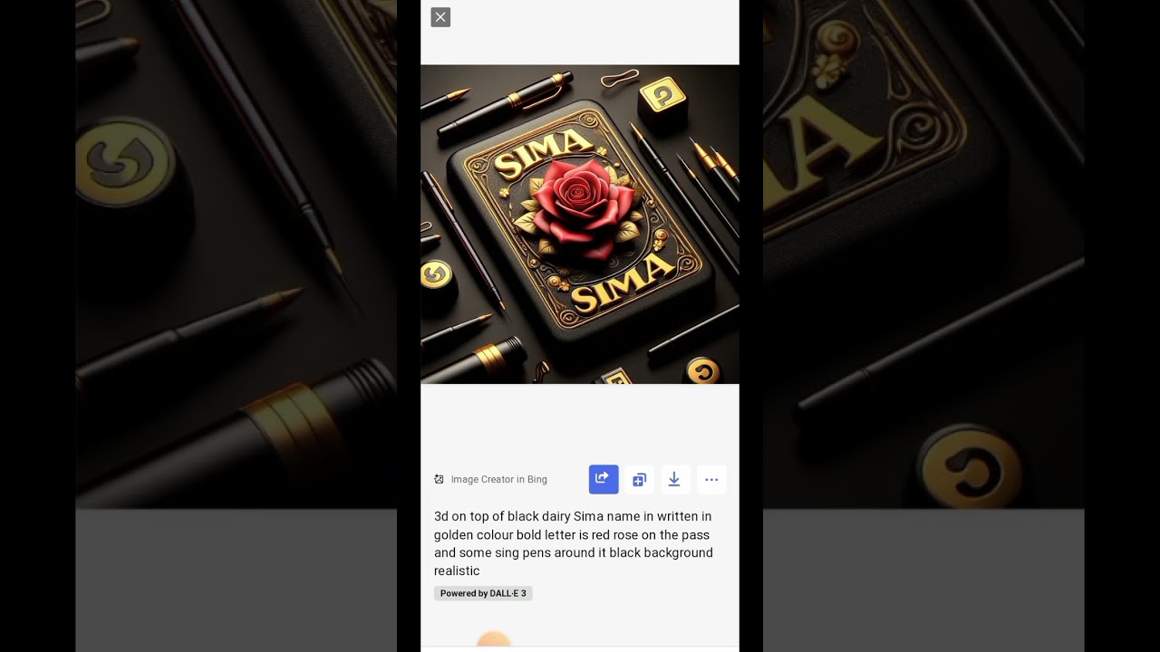 How to make a 3d Ai Dairy Name Art in bing image creator 