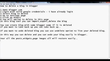 Google blogger | How to Delete blog