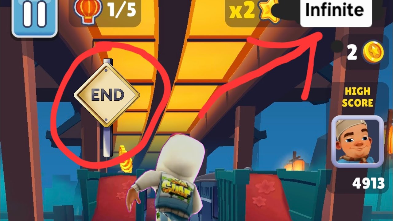 how to reach end of subway surfers tutorial - YouTube
