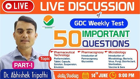 PART-1 Live Discussion on GDC Weekly Test questions(13th June 2021) with Explanations