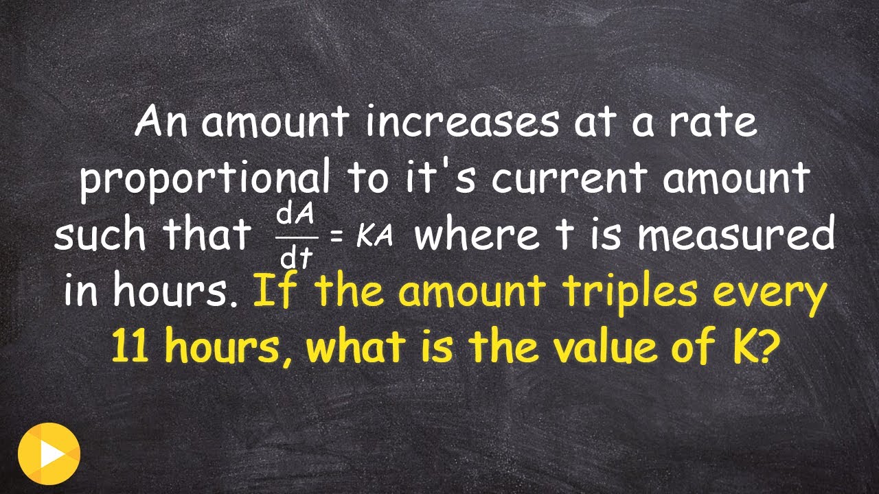 How to find the constant k of rate proportionality - YouTube