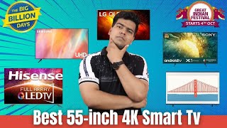 Best 55-inch 4K Smart Tv to buy in Flipkart & Amazon Festive Sale 2021| Best deals on Smart TVs ⚡️⚡️