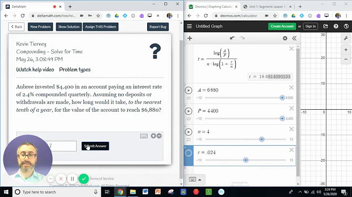 Compound Interest   Solve for time t NOT continuously