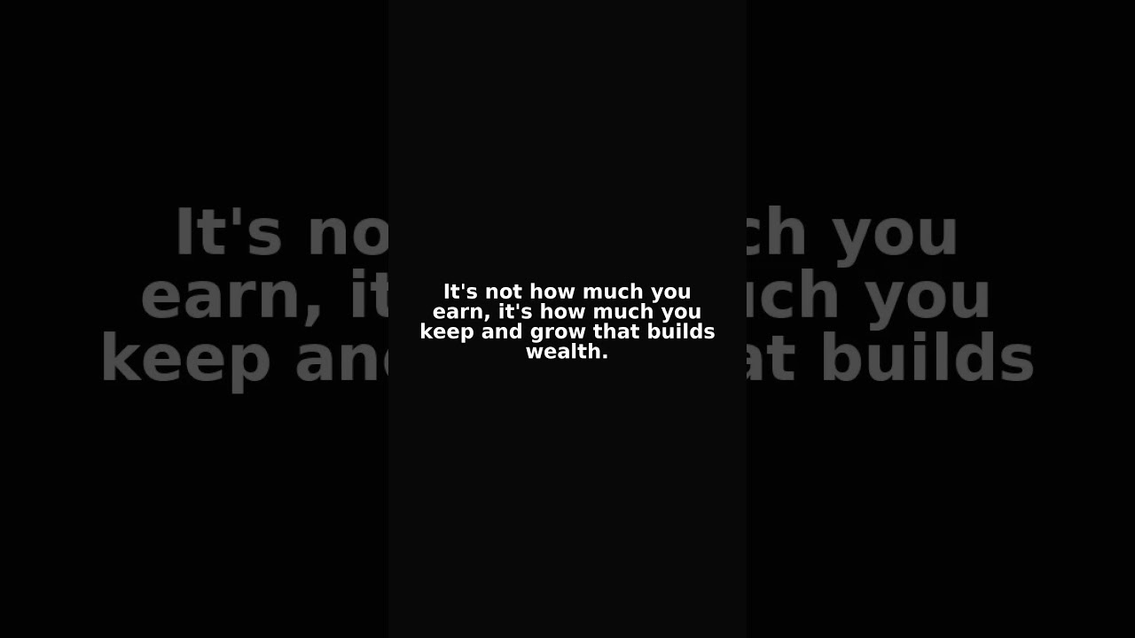 “Wealth isn’t about income, it’s about savings and growth. Build, protect, and grow your money.”