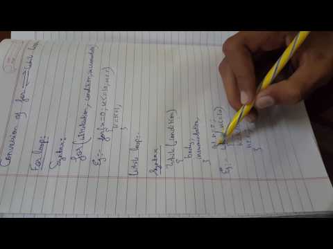Conversion of while and for loops