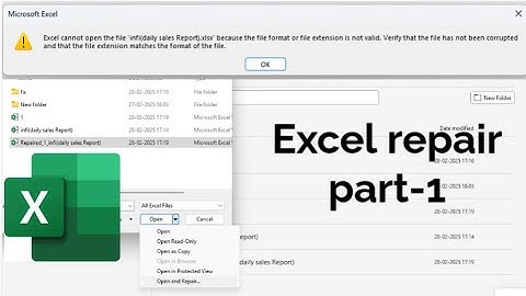 how to recover and repair corrupted excel file part 1
