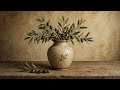 TV art | Rustic Olive Branches in Vase Painting Vintag | 4K TV Art | No sound 