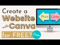 How to Create your WEBSITE for FREE in Canva (pros and cons)