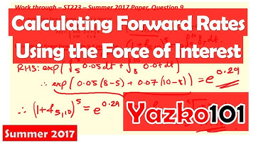 Forward Rates: Force of Interest & Integration (ST226 Summer 2017 Q9 video)