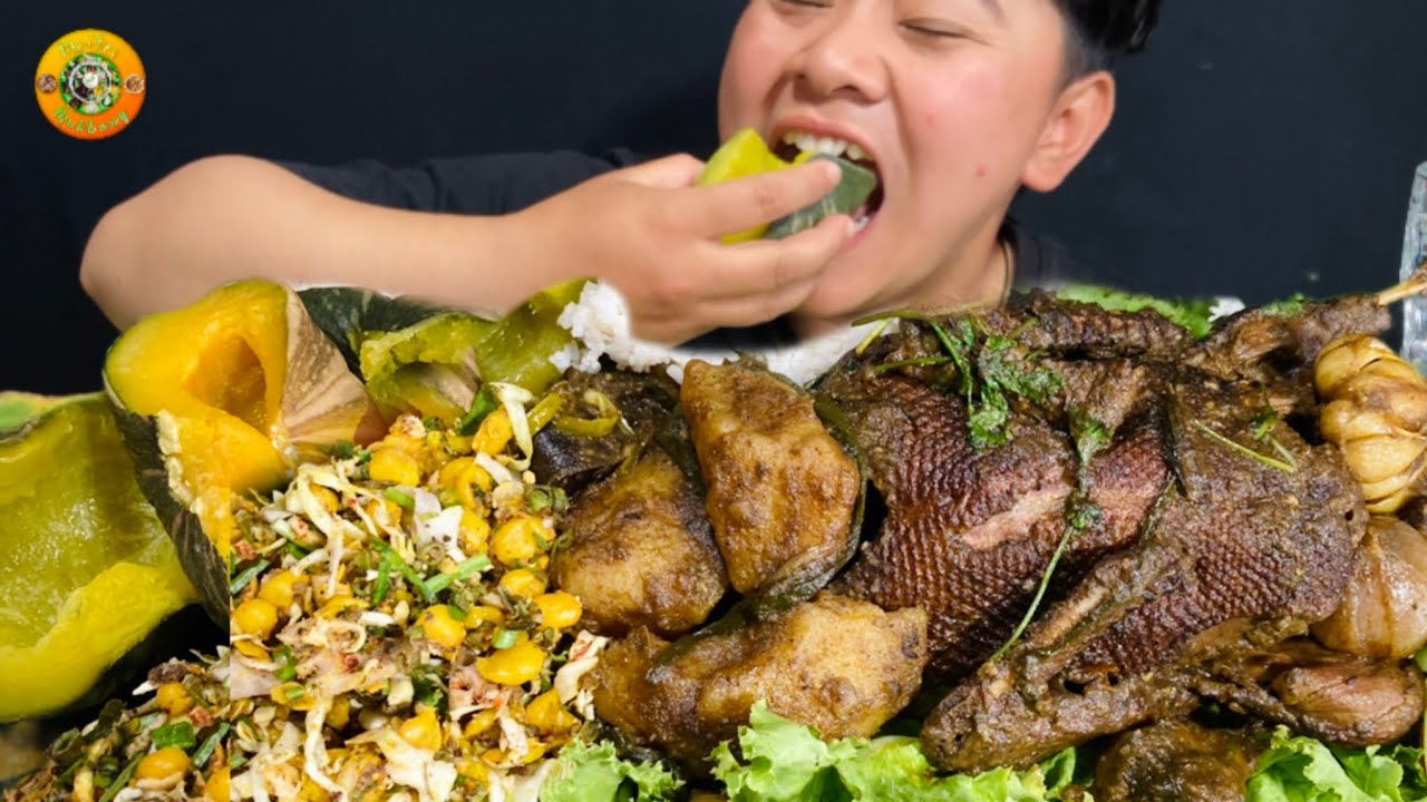 Whole Duck Cury | Nganu Mapum, Singju, Salad | RECIPE | MUKBANG ||