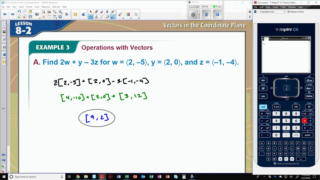 8-2 Example 3 Operations with Vectors - YouTube