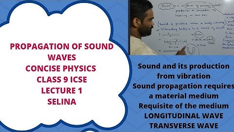Propagation of sound waves  class 9 icse | concise physics | selina | Sound class 9 icse