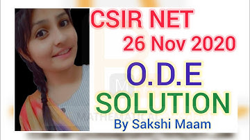 CSIR NET 26 November 2020 Ordinary Differential Equation | Csir Net November 2020 ODE Solution | PMA