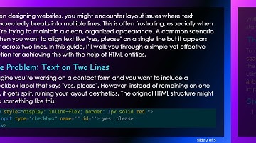 How to Keep Text on One Line Using Non-Breaking Space in HTML
