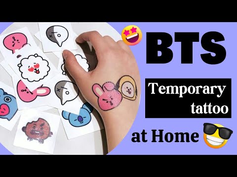 BTS Tattoo at home 💜 / BTS Temporary tattoo / How to make tattoo at home / allianz home insurance