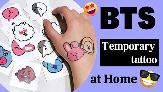 BTS Tattoo at home 💜 / BTS Temporary tattoo / How to make tattoo at home / allianz home insurance
