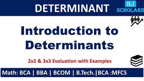 INTRODUCTION TO DETERMINANTS | BCA SEM 1 MATHS | BCA 1st YEAR | BBA | B.COM | Business Mathematics |