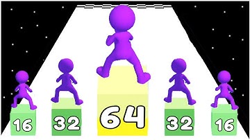 Merge Stack Run - 2048 merge cube run game - Gameplay Walkthrough - Max Leves 16-25