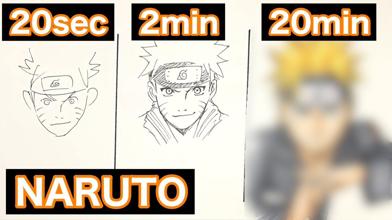 ナルトを時間ごとに描いてみたSpeed Challenge:Drawing NARUTO in 
