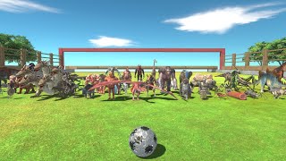 TEAM FOOTBALL Dinosaur and Animal COMPETITION Animal Revolt Battle Simulator