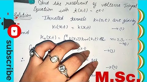 example to find resolvent solution of Volterra Integral Equation with the kernel K(x,t)=e^(x-t)