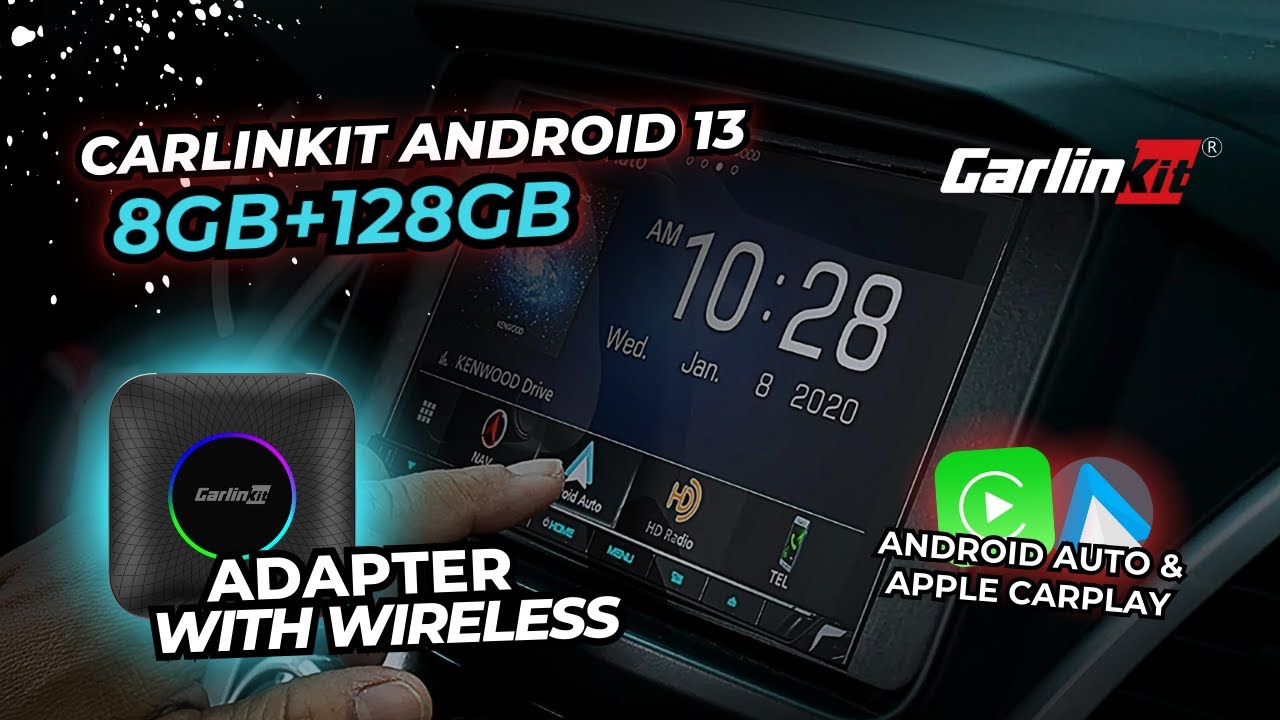 NEW! Carlinkit Android 13 8+128GB AI BOX Adapter with wireless Apple  Carplay Android Auto 