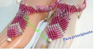 Sandalia en MACRAME para PRINCIPIANTE. paso a paso